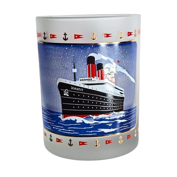 Titanic Museum Frosted Pictorial Souvenir Glass Made in USA - Picture 2 of 3